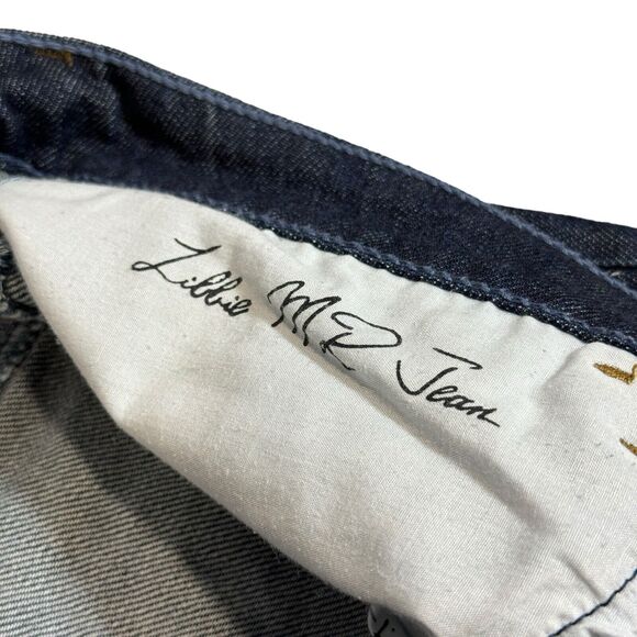 Chico's Platinum Denim Jeans Bottoms Luxury Stitched Design Floral Womans Size 3 - Picture 8 of 9